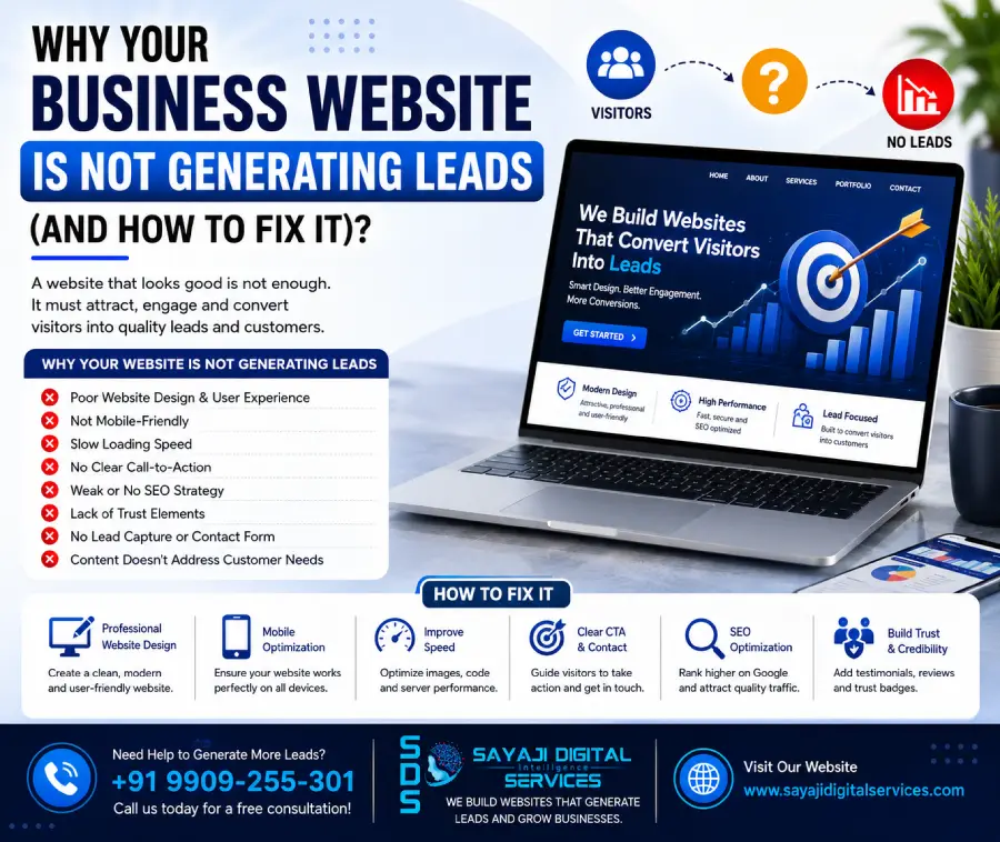 Website Design and Development Services in Vadodara-India-Why Your Business Website Is Not Generating Leads (And How to Fix It)